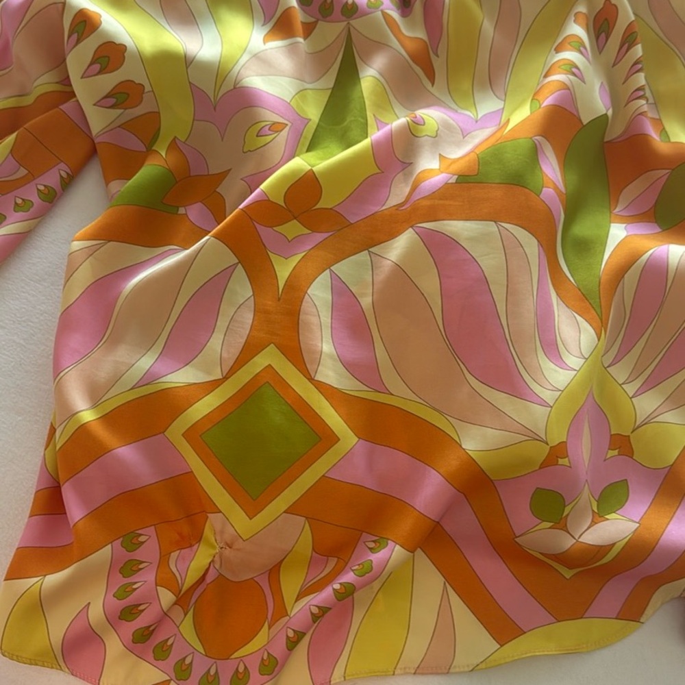 Zara Matching Set Multicolor Patterned Button Dow… - image 7